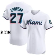Edward Cabrera Men's Miami Marlins White Elite Home Patch Jersey