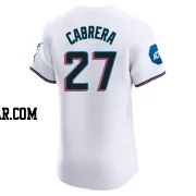 Edward Cabrera Men's Miami Marlins White Elite Home Patch Jersey