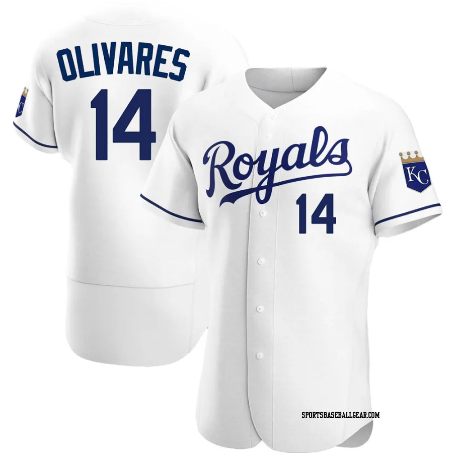 Edward Olivares Men's Kansas City Royals White Authentic Home Jersey