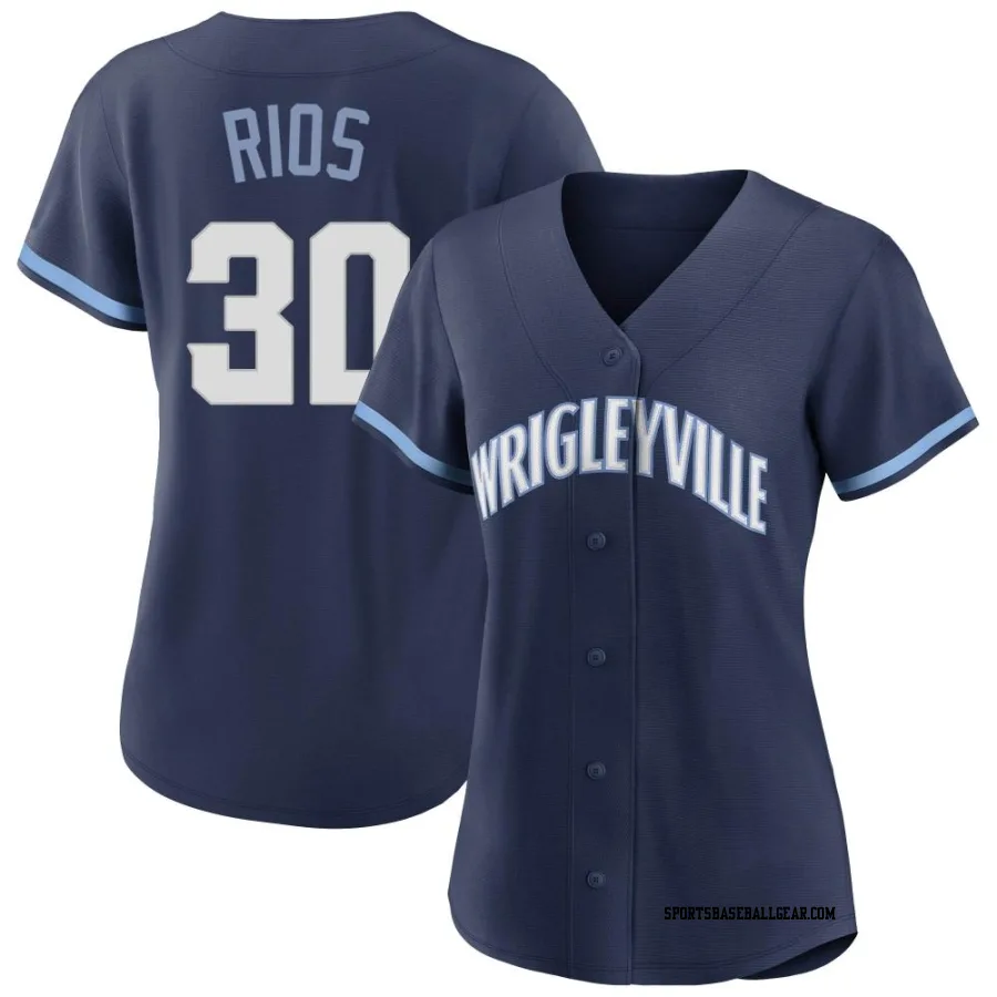 Edwin Rios Women's Chicago Cubs Navy Replica 2021 City Connect Jersey