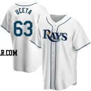 Edwin Uceta Men's Tampa Bay Rays White Replica Home Jersey