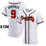 Ehire Adrianza Men's Atlanta Braves Gold Authentic White 2022 Program Jersey