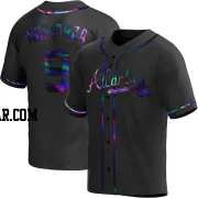 Ehire Adrianza Youth Atlanta Braves Black Holographic Replica Alternate Jersey