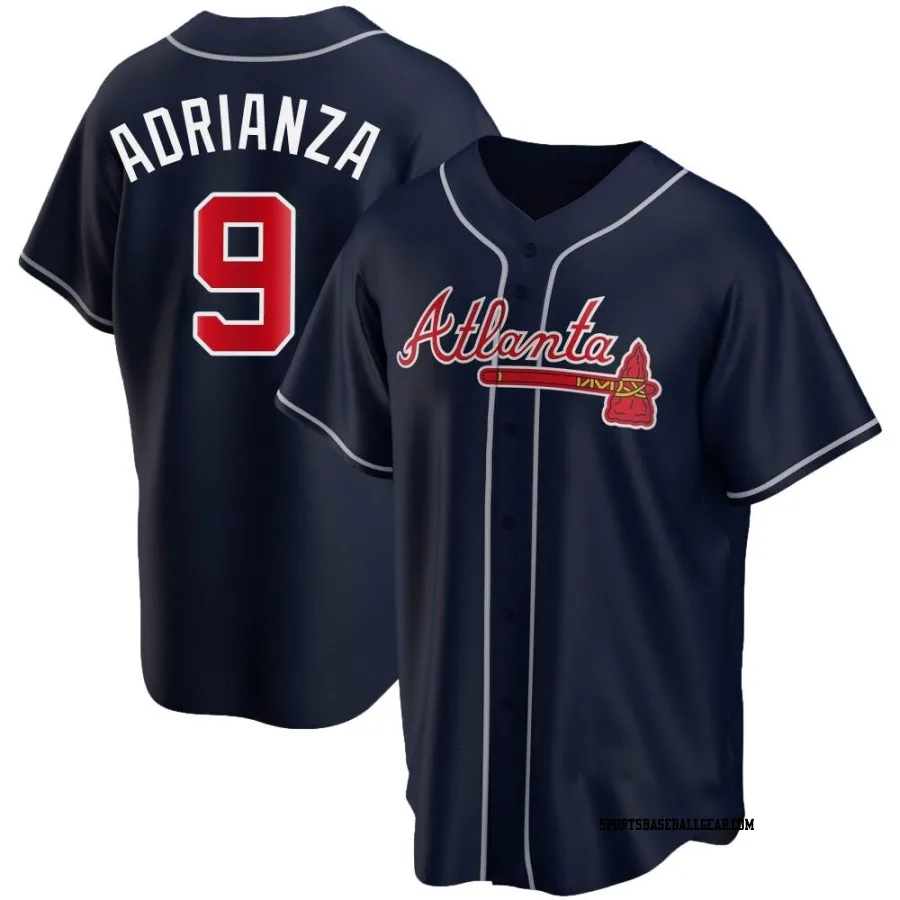 Ehire Adrianza Youth Atlanta Braves Navy Replica Alternate Jersey