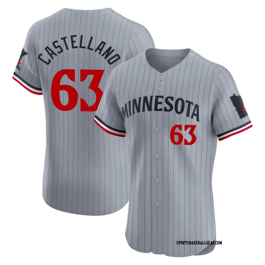 Eiberson Castellano Men's Minnesota Twins Gray Elite Road Jersey