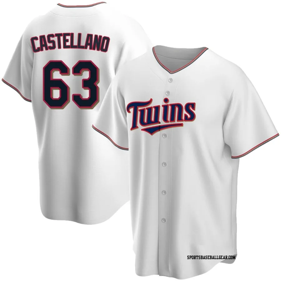 Eiberson Castellano Men's Minnesota Twins White Replica Home Jersey