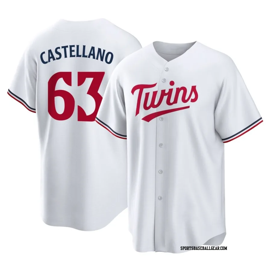 Eiberson Castellano Men's Minnesota Twins White Replica Home Jersey
