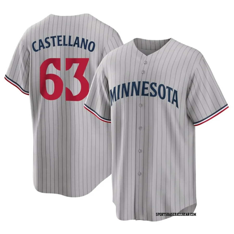Eiberson Castellano Youth Minnesota Twins Gray Replica Road Jersey