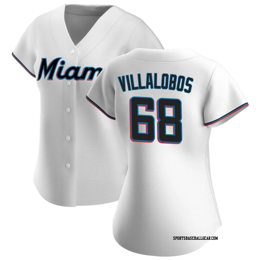 Eli Villalobos Women's Miami Marlins White Authentic Home Jersey