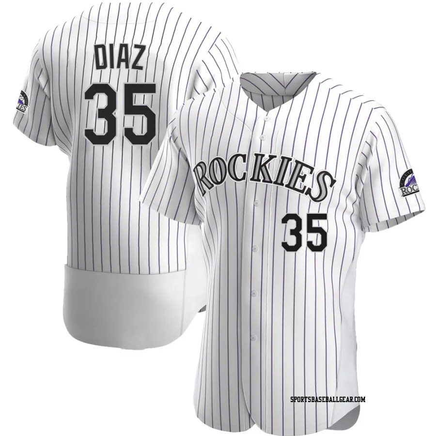Elias Diaz Men's Colorado Rockies White Authentic Home Jersey