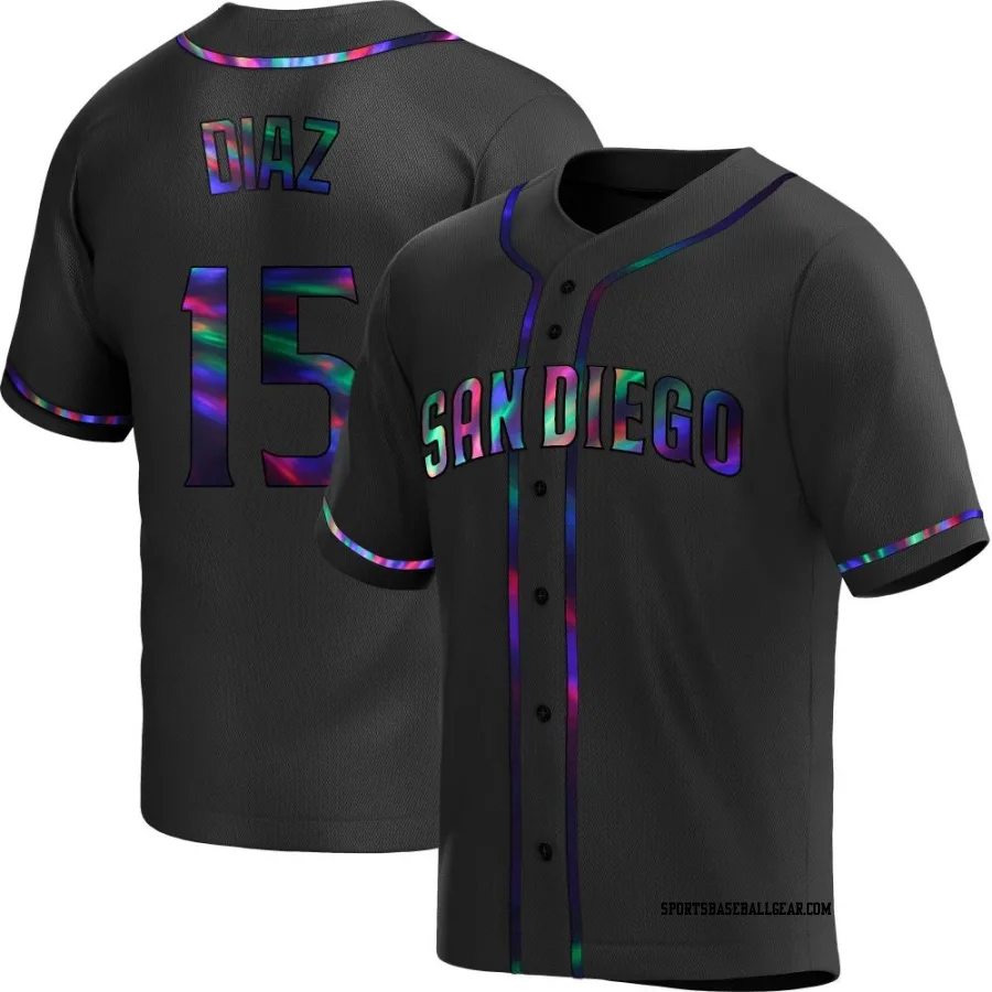 Elias Diaz Men's San Diego Padres Black Holographic Replica Alternate Jersey