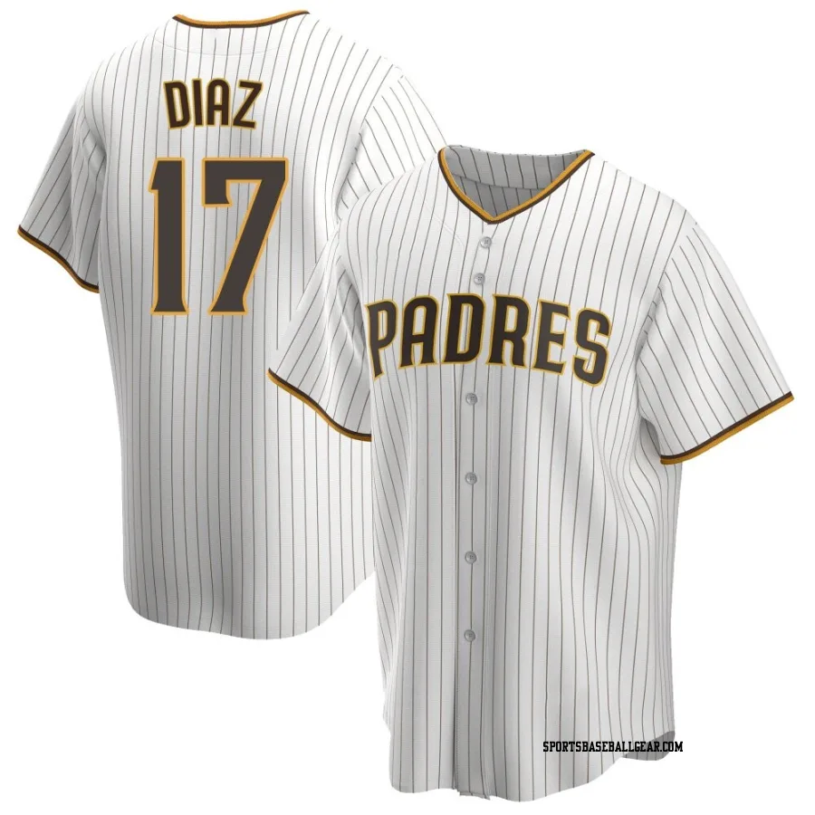 Elias Diaz Men's San Diego Padres White/Brown Replica Home Jersey