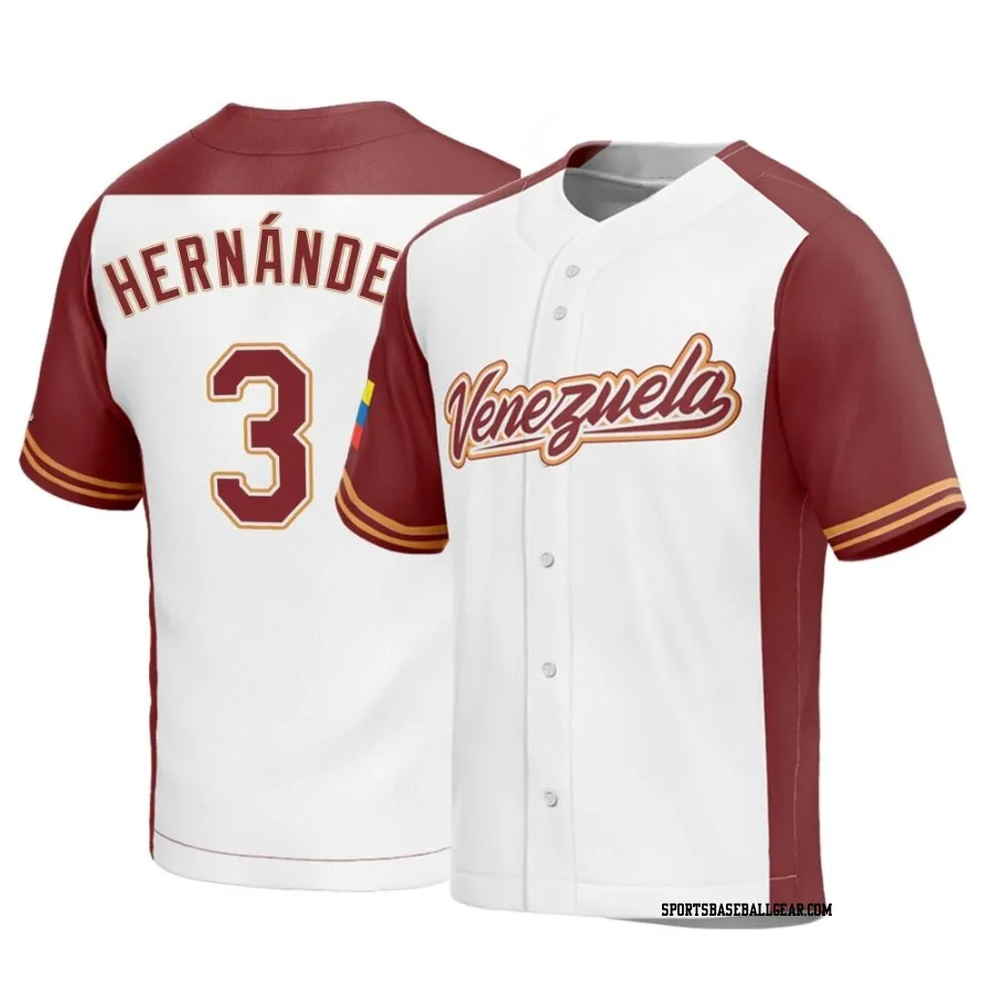 Elieser Hernandez Youth Venezuela Baseball White Replica 2023 World Baseball Classic Jersey
