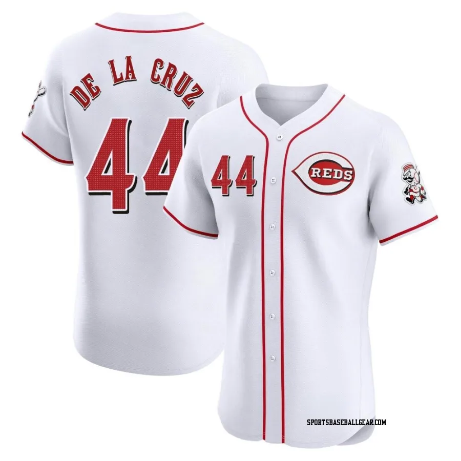 Elly De La Cruz Men's Cincinnati Reds White Elite Home Jersey