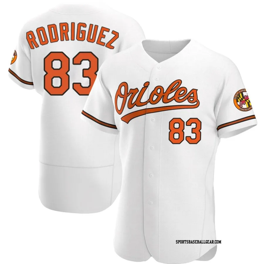 Elvin Rodriguez Men's Baltimore Orioles White Authentic Home Jersey