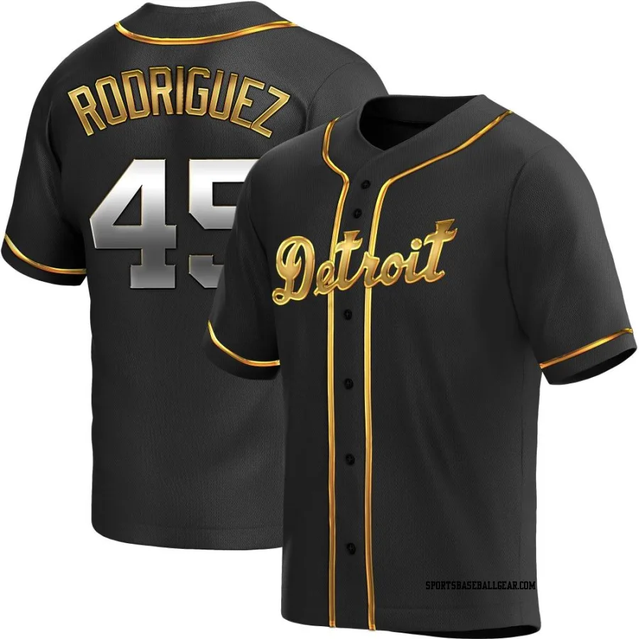 Elvin Rodriguez Men's Detroit Tigers Black Golden Replica Alternate Jersey