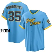Elvin Rodriguez Men's Milwaukee Brewers Blue Replica Powder 2022 City Connect Jersey