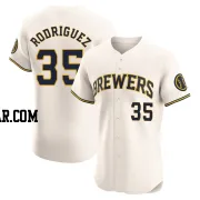 Elvin Rodriguez Men's Milwaukee Brewers Cream Elite Home Jersey