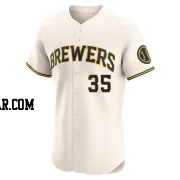Elvin Rodriguez Men's Milwaukee Brewers Cream Elite Home Jersey