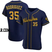 Elvin Rodriguez Men's Milwaukee Brewers Navy Authentic Alternate Jersey