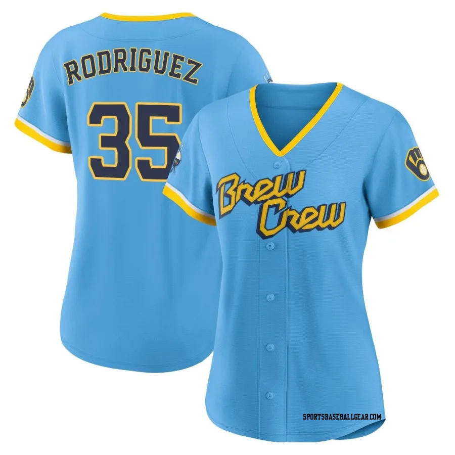 Elvin Rodriguez Women's Milwaukee Brewers Blue Authentic Powder 2022 City Connect Jersey