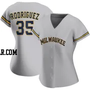 Elvin Rodriguez Women's Milwaukee Brewers Gray Replica Road Jersey