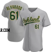 Elvis Alvarado Men's Oakland Athletics Gray Authentic Road Jersey