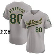 Elvis Alvarado Men's Oakland Athletics Gray Elite Road Jersey