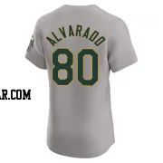Elvis Alvarado Men's Oakland Athletics Gray Elite Road Jersey