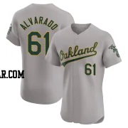 Elvis Alvarado Men's Oakland Athletics Gray Elite Road Jersey