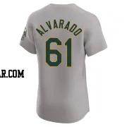 Elvis Alvarado Men's Oakland Athletics Gray Elite Road Jersey