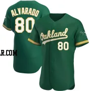 Elvis Alvarado Men's Oakland Athletics Green Authentic Kelly Alternate Jersey