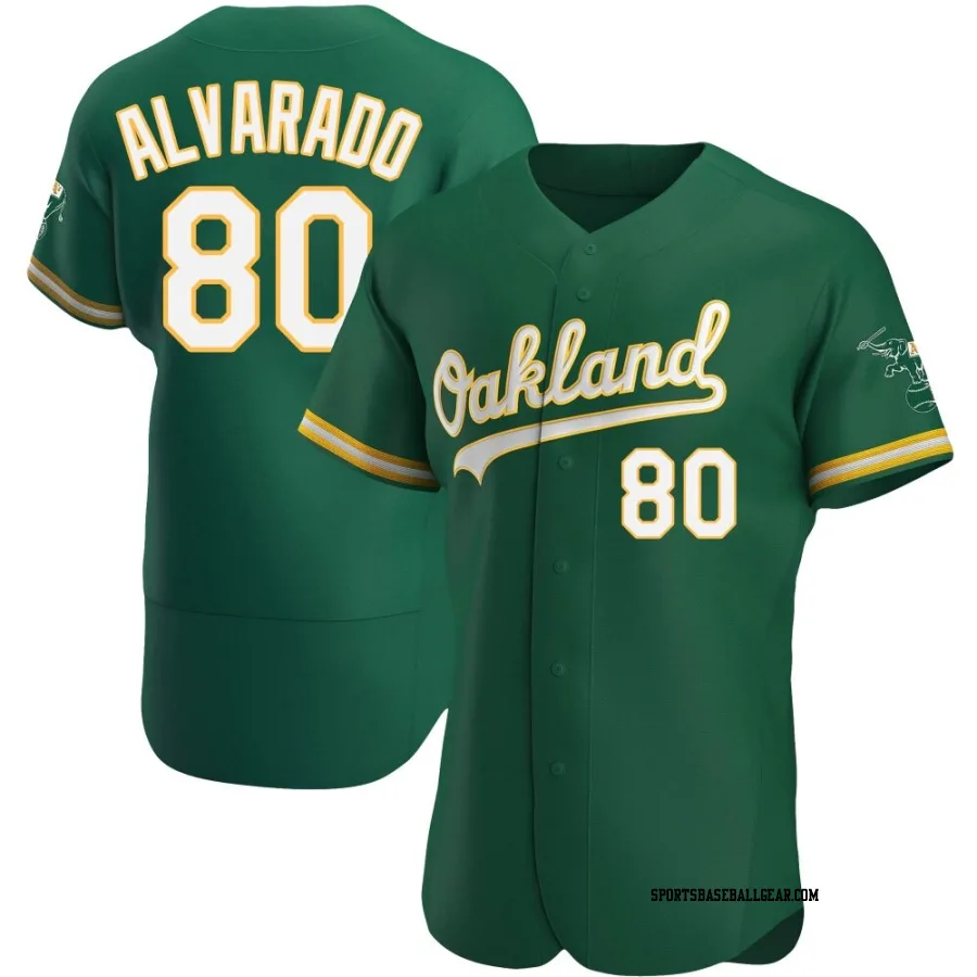 Elvis Alvarado Men's Oakland Athletics Green Authentic Kelly Alternate Jersey