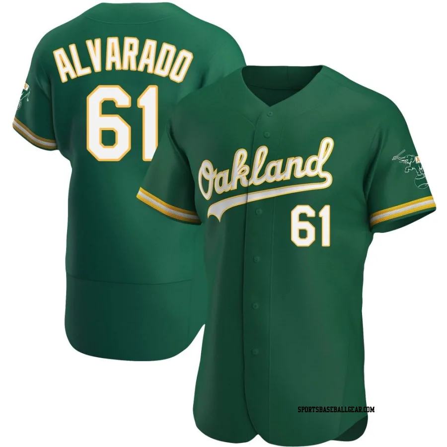 Elvis Alvarado Men's Oakland Athletics Green Authentic Kelly Alternate Jersey
