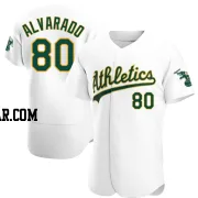 Elvis Alvarado Men's Oakland Athletics White Authentic Home Jersey