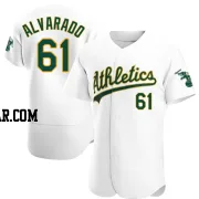 Elvis Alvarado Men's Oakland Athletics White Authentic Home Jersey
