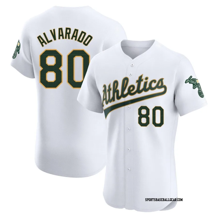 Elvis Alvarado Men's Oakland Athletics White Elite Home Jersey