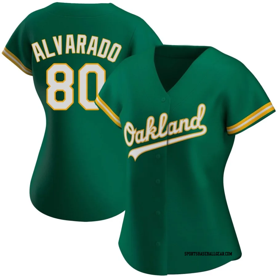Elvis Alvarado Women's Oakland Athletics Green Authentic Kelly Alternate Jersey