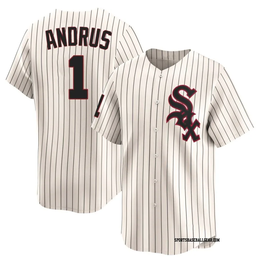 Elvis Andrus Men's Chicago White Sox Cream Limited Throwback Cooperstown Jersey