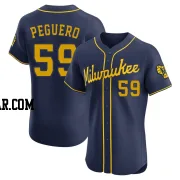 Elvis Peguero Men's Milwaukee Brewers Navy Elite Alternate Jersey