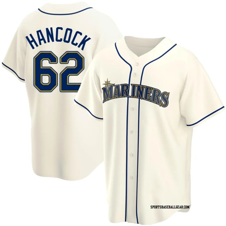 Emerson Hancock Men's Seattle Mariners Cream Replica Alternate Jersey