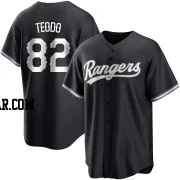 Emiliano Teodo Men's Texas Rangers Black/White Replica Jersey