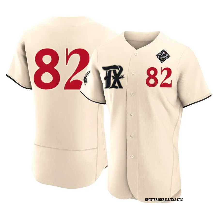 Emiliano Teodo Men's Texas Rangers Cream Authentic 2023 City Connect 2023 World Series Jersey