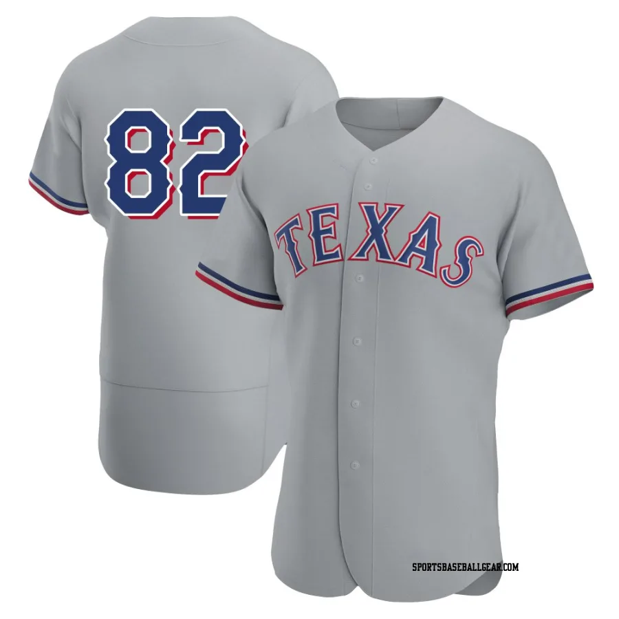 Emiliano Teodo Men's Texas Rangers Gray Authentic Road Jersey