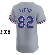 Emiliano Teodo Men's Texas Rangers Gray Elite Road Jersey