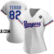 Emiliano Teodo Women's Texas Rangers White Authentic Home 2023 World Series Jersey