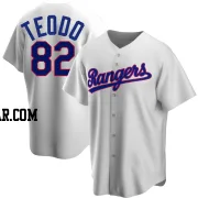 Emiliano Teodo Youth Texas Rangers White Replica Home Cooperstown Collection Jersey
