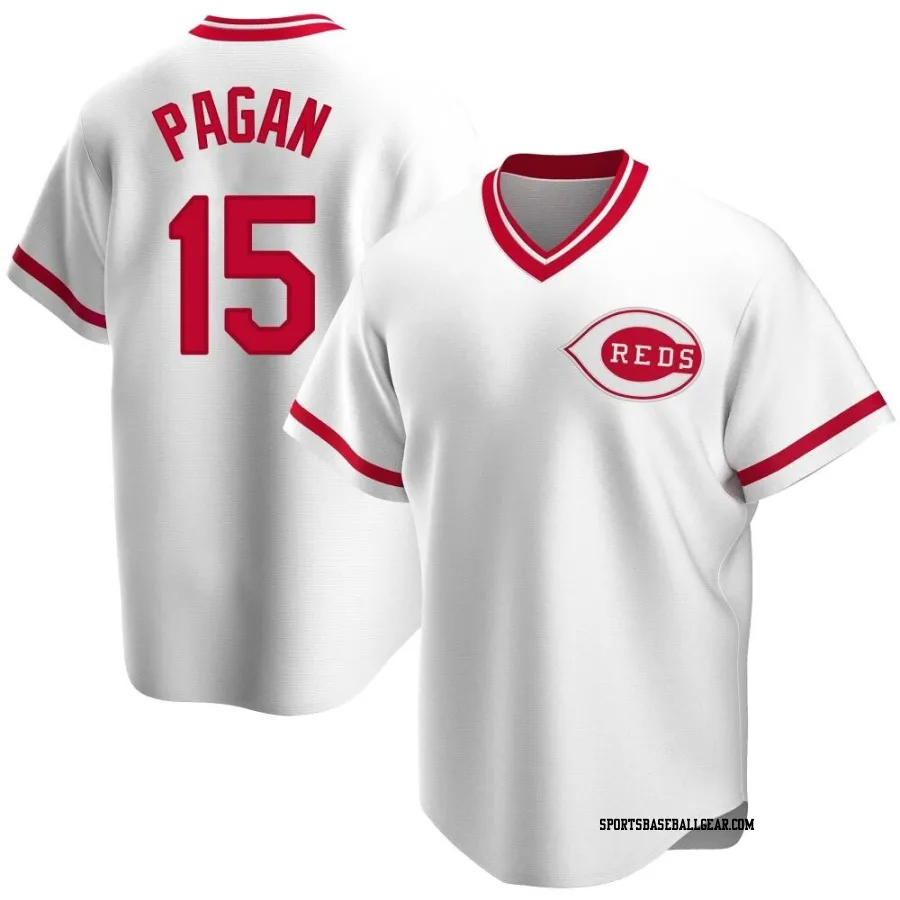 Emilio Pagan Men's Cincinnati Reds White Replica Home Cooperstown Collection Jersey
