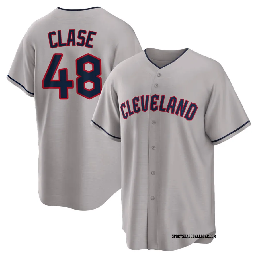 Emmanuel Clase Men's Cleveland Guardians Gray Replica Road Jersey