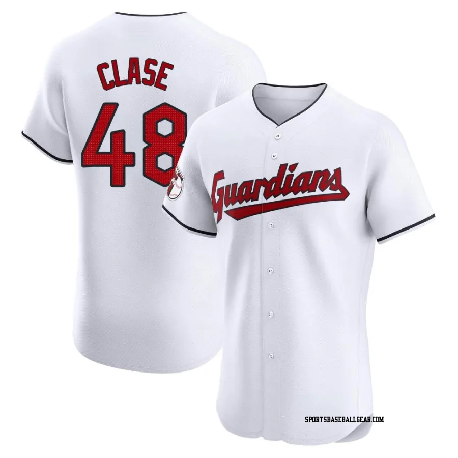 Emmanuel Clase Men's Cleveland Guardians White Elite Home Jersey